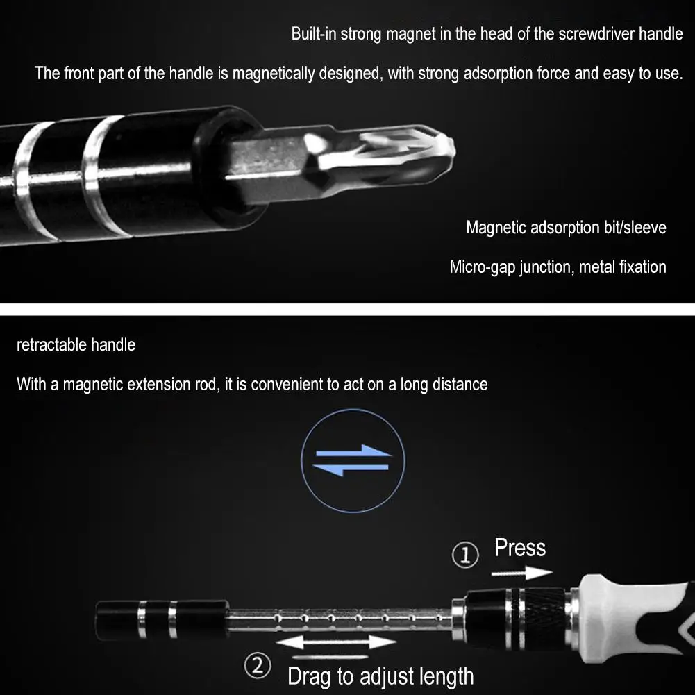 Multifunctional 115-in-1 Screwdriver Set Chrome Vanadium Steel Screwdrivers Adjustable Magnetic DIY Precision PC Repair Tool Kit