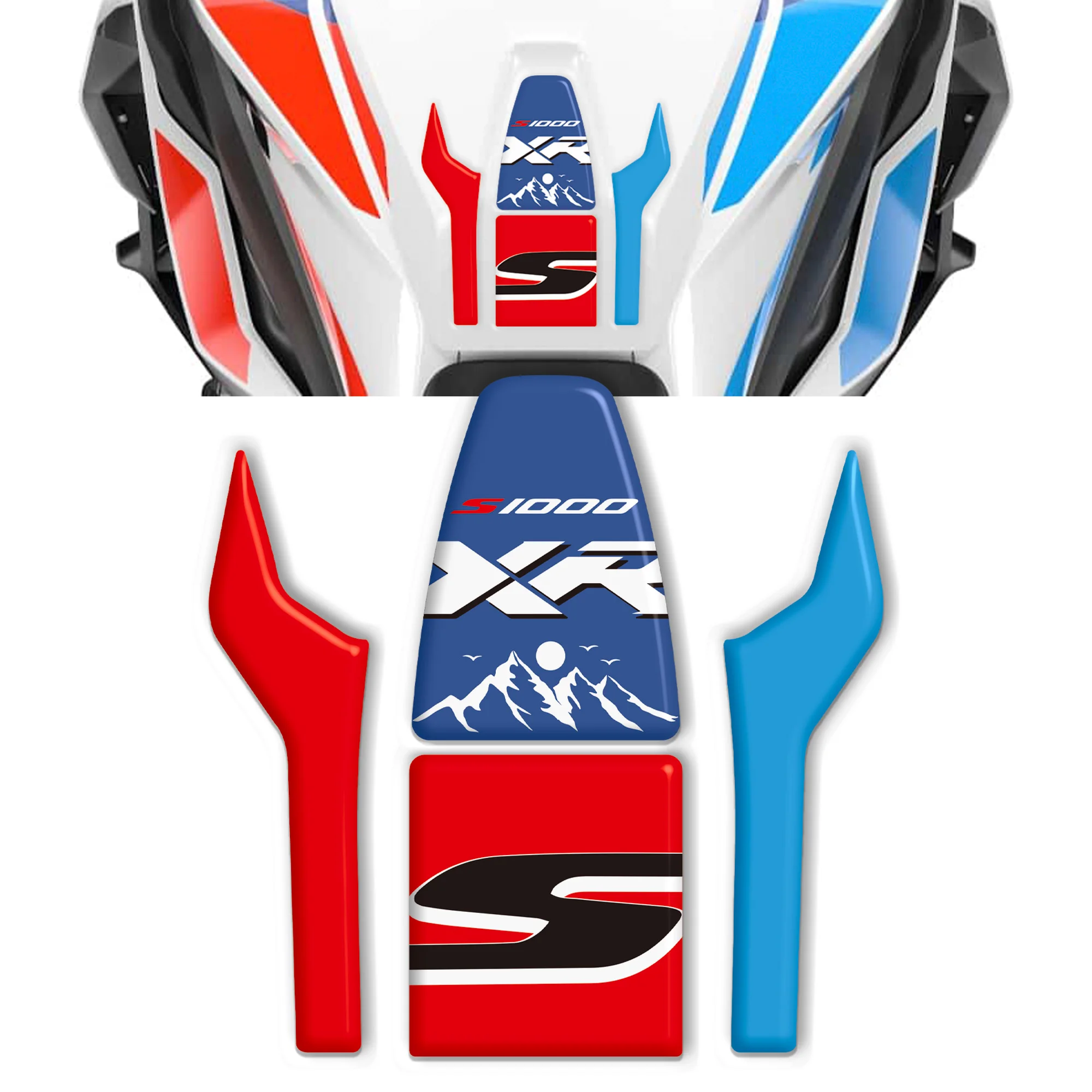 3D Resin Stickers Motorcycle Decorations and Side Tank Protections Compatible with S 1000 XR 2022-2025