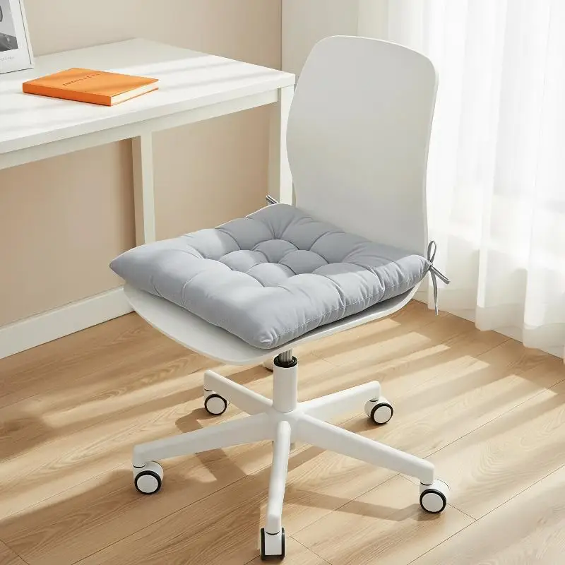 Soft Thick Padded Square Seat Cushion Cute Cartoon Prints with Fixed Ties for Balcony Leisure Chair Use