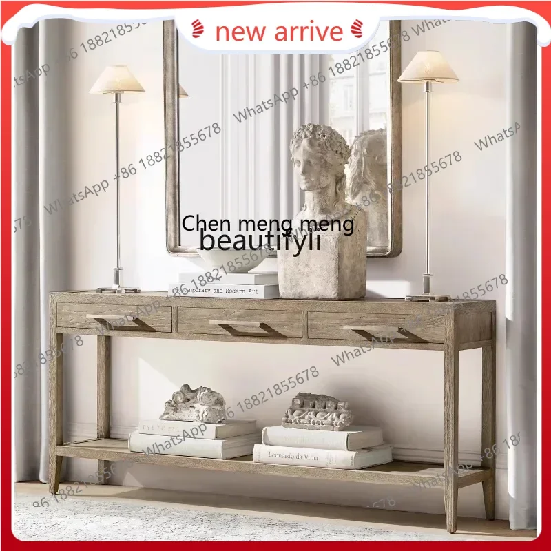 

SS ss7486 American solid wood entrance cabinet, light luxury counter, sofa back entrance counter, home partition locker