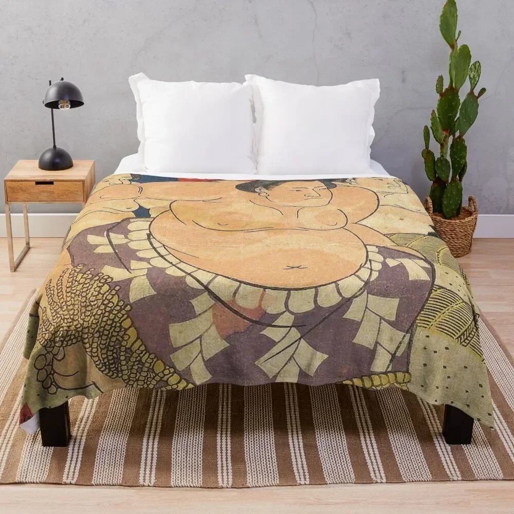 

sumo wrestlers Throw Blanket Cute Retros Blankets