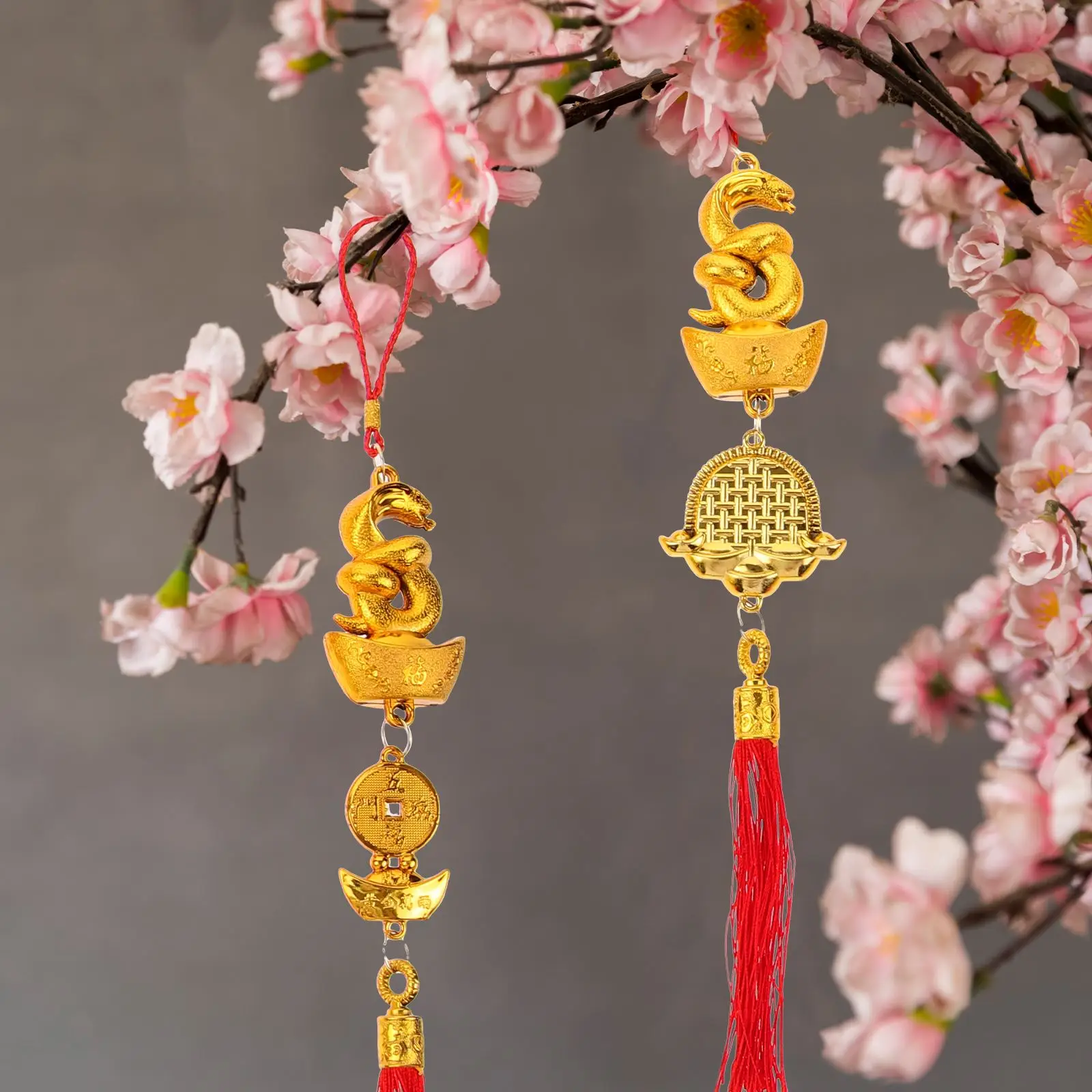 10Pcs Spring Festival Bonsai Pendants Snake Hanging Ornaments Chinese Festival Pendants