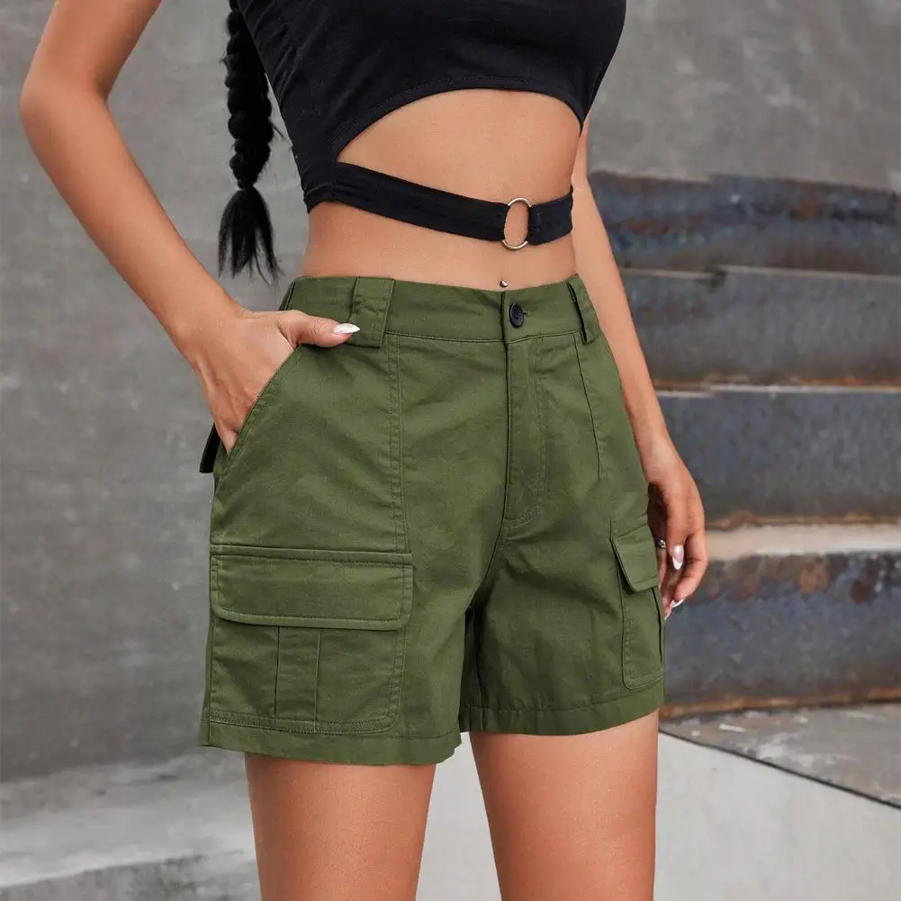 Breathable Summer Shorts for Women Stylish Women's Cargo Shorts with Pockets for Summer Hiking Outfits Knee Length Bermuda