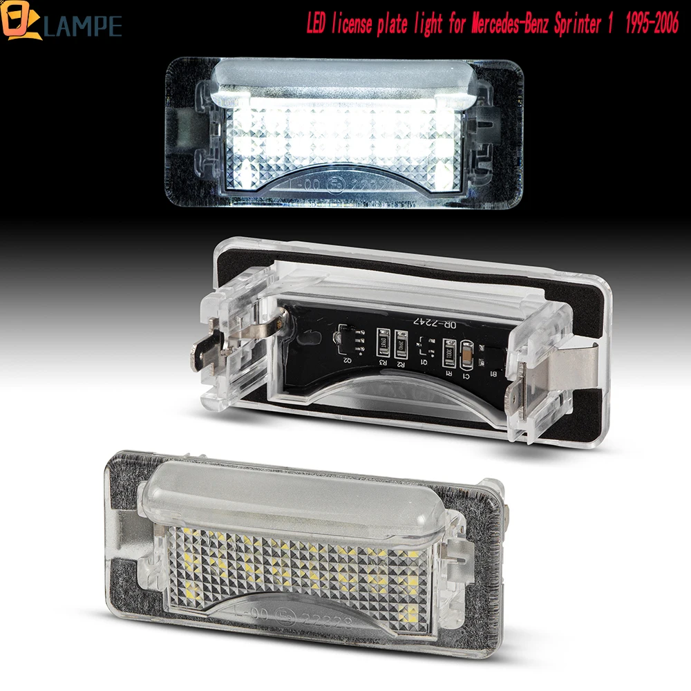 2PCS LED License Plate Light For Mercedes Benz Sprinter 1 1995-2006 For VW LT 1996-2006 Backlight Number Plate Lamps