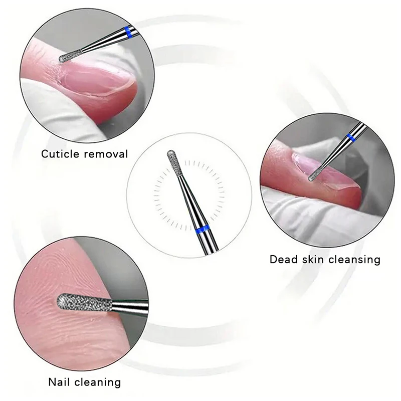 3 teile/satz Nagel bohrer Tränen form sauber Schleif kopf Korund Wolfram Stahl elektrische Nagel haut Detail sauber für Maniküre