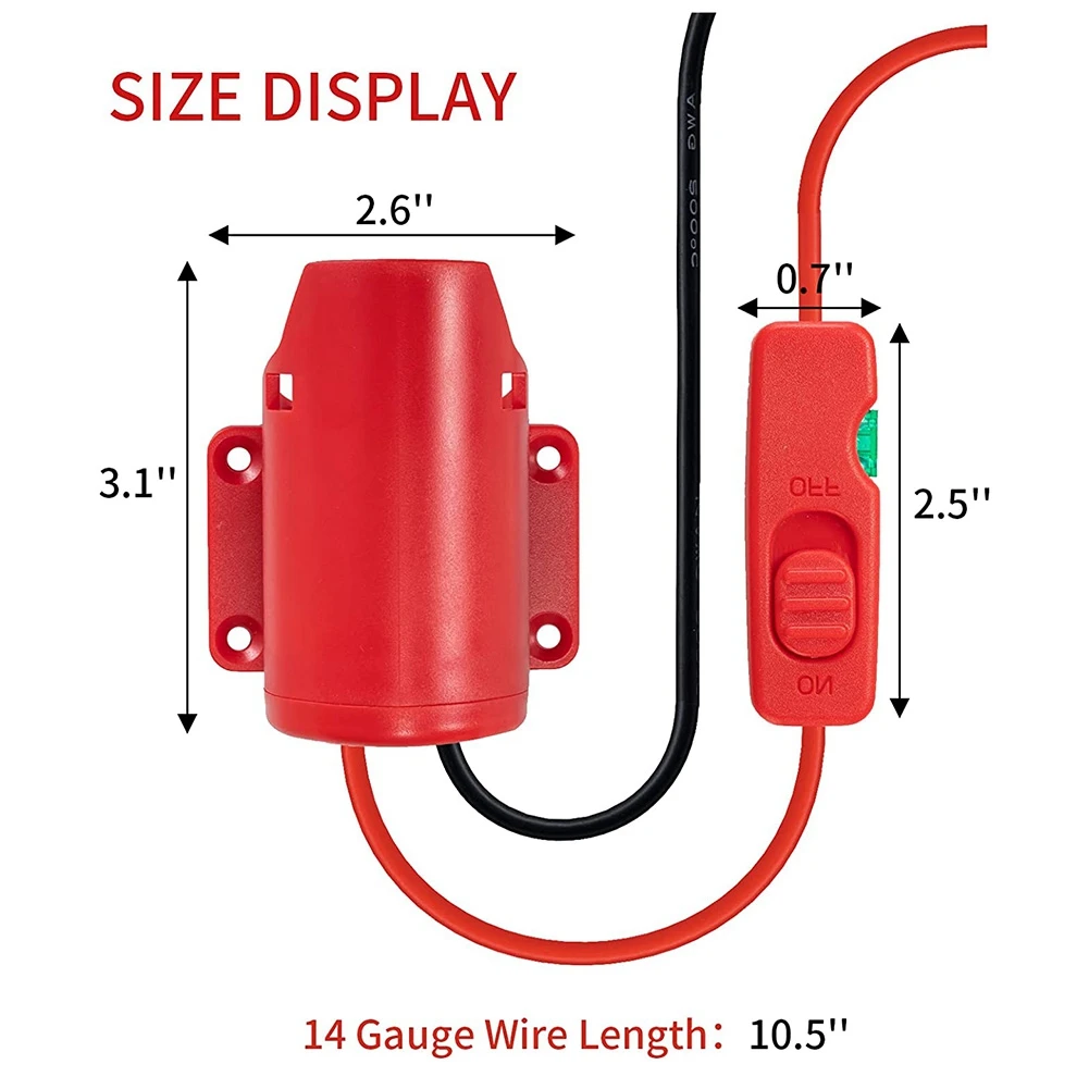 AT14 Power Wheel Adapter for 12V M12 Battery Adapter Battery Converter Kit with Switch Fuse & Wire Terminals