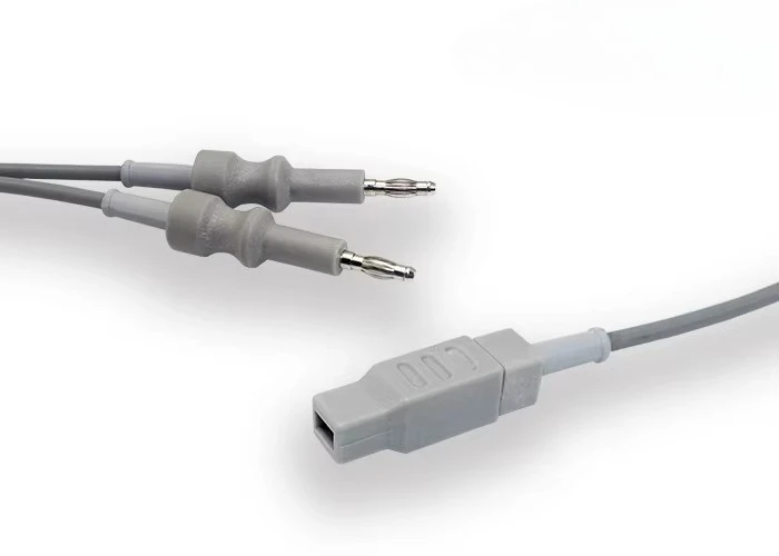 Reusable bipolar cable High flexibility silicone coated cable Autoclavable European style to banana 4.0mm