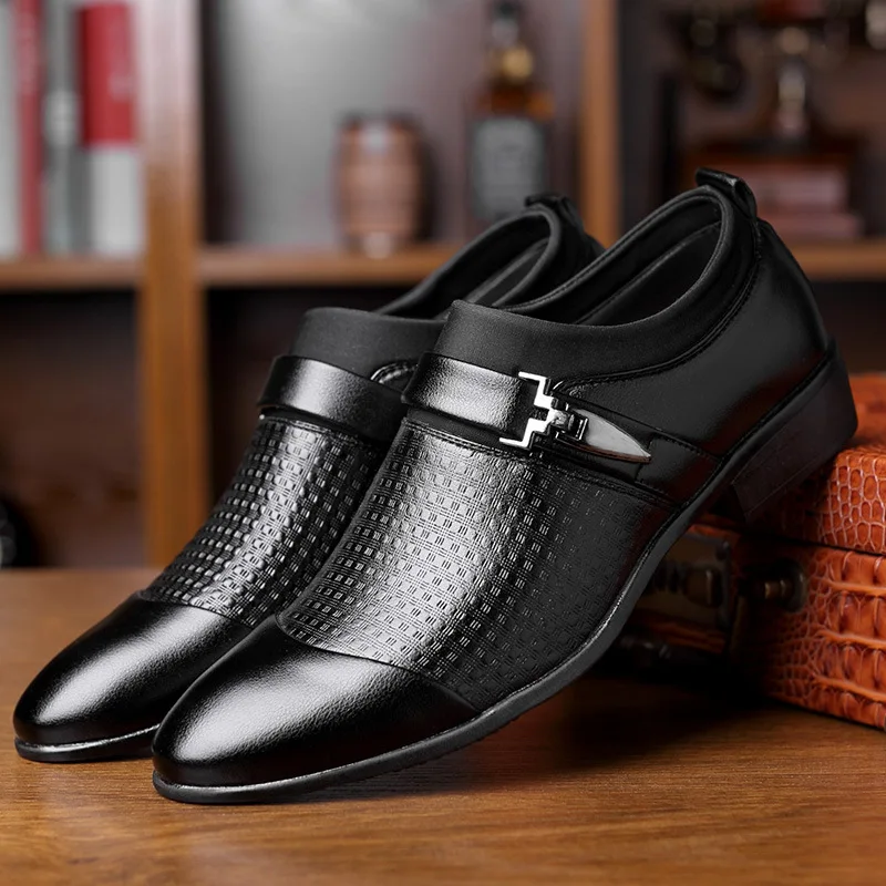 

Large-sized men's leather shoes, business dress shoes, formal wear, casual, breathable and comfortable British wedding shoes
