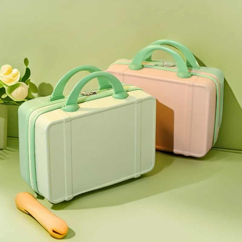 14 Inch Mini Handheld Makeup Suitcase Lightweight Password Storage Box Gift Small Travel Carry‑on Case