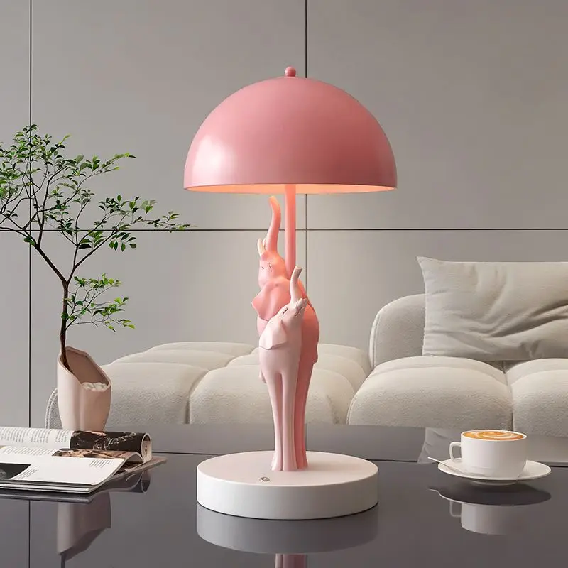 Elephant bedroom table lamp, tabletop ornament housewarming girl birthday gift living room bedside table creative decoration