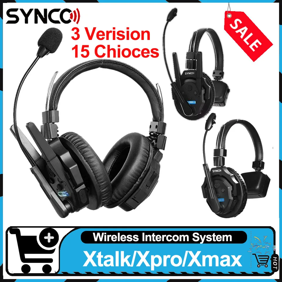 

Synco Xtalk/Xpro/Xmax Teamwork Wireless Remote Communication Headset Noise Isolation Cancellation Bluetooth Intercom System