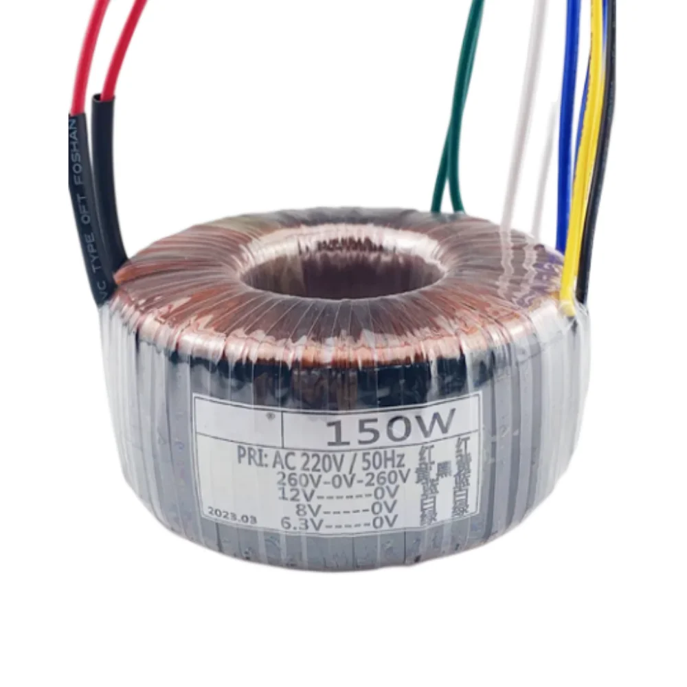 

1Pc 150W 150VA Input 220V Output 260V-0-260V 6.3V 12V 8V Toroidal Transformer Amplifier Audio Accessories