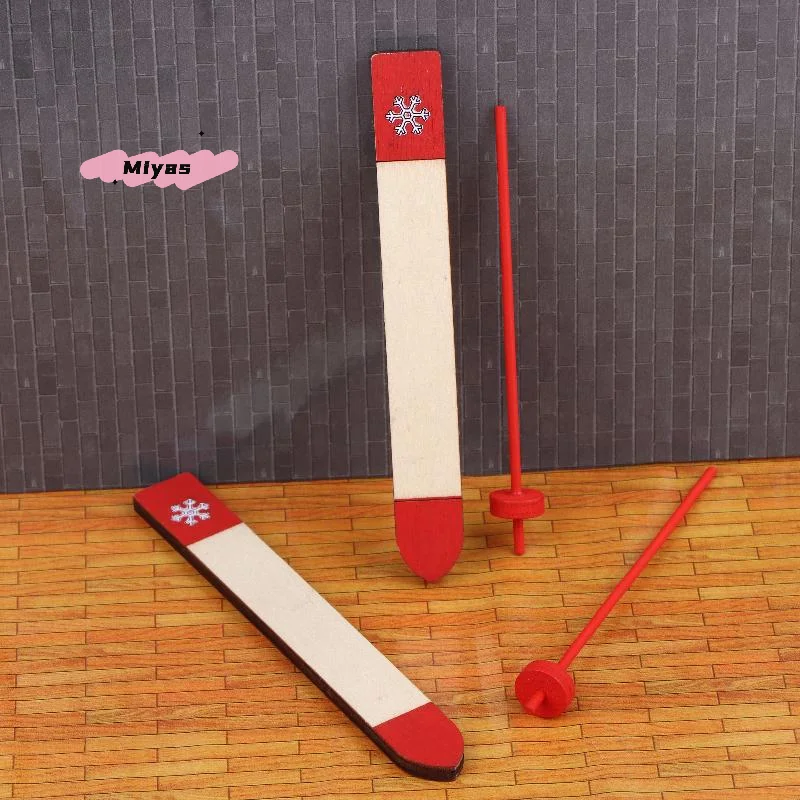 Mini Wooden Sled Model for 1/12 Dollhouse Christmas Scene Decoration Dolls House Accessories Pretend Play Toy for Kids