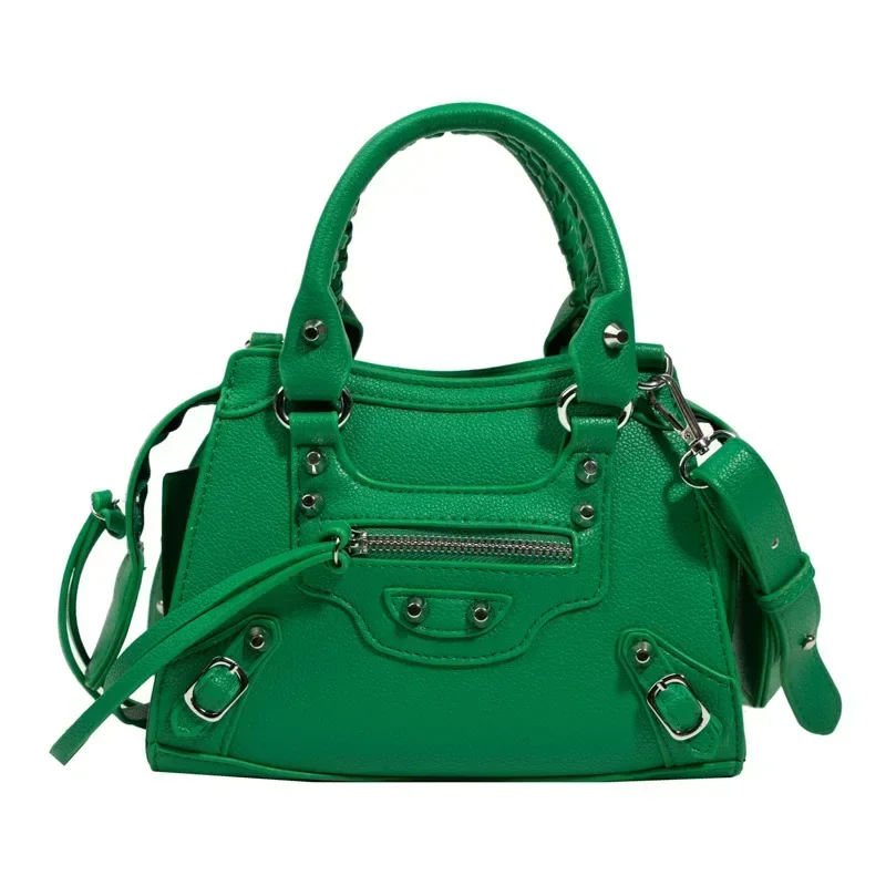 2024 Trendy New Women\'s Bags Western Style Rivet Motorcycle Bags Retro Fashion Shoulder Versatile Crossbody Women\'s Bags