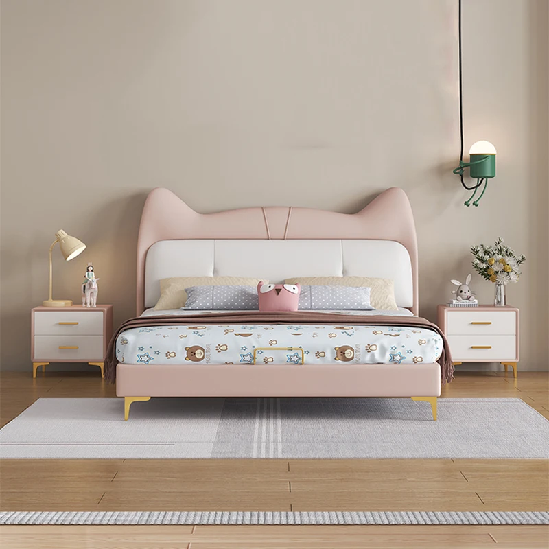

Children Modern Massage Bed Bedroom Frame Double Sofa Bed Headboards Girls Sleeping Princess Platform Muebles Unique Furniture