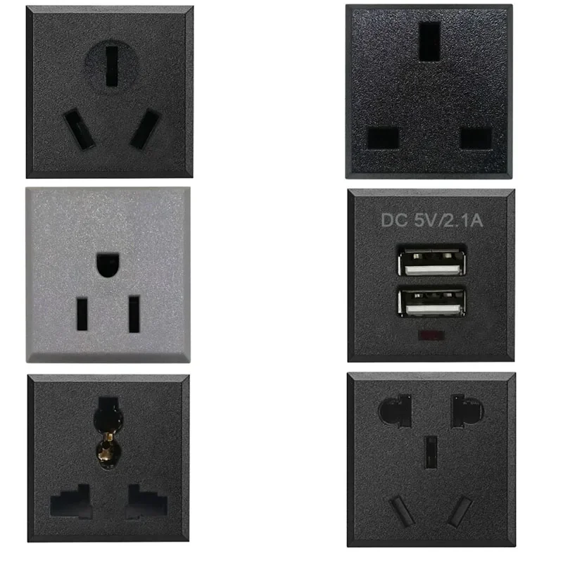 Universal Socket Card embedded USB desktopsocket Dual USB 2.1A AC Charge Wall panel power socket module outlet