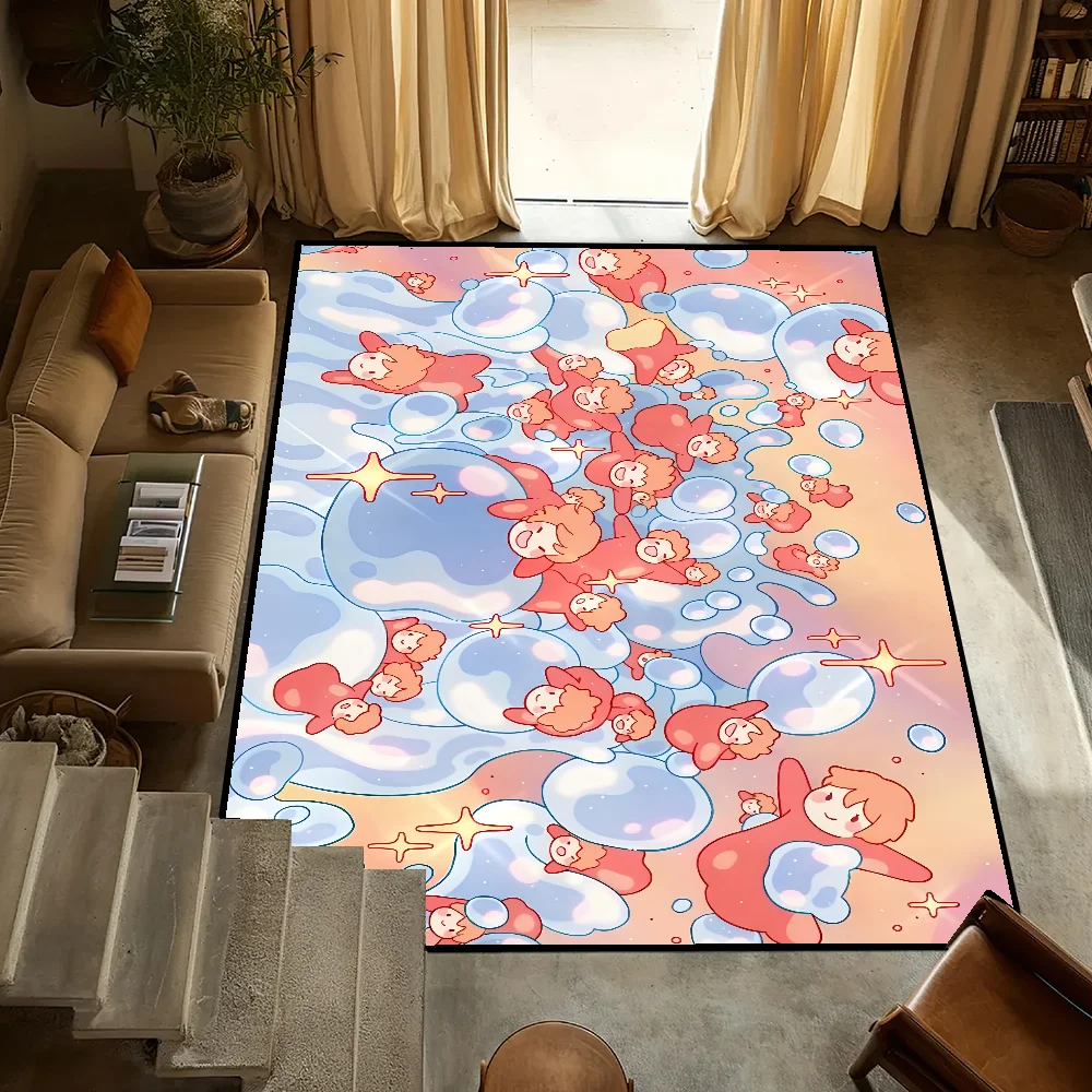 

small carpet Anti-Slip Kitchen Anime Bedroom Sea Handmade Tufted Rug Carpet Living P-P-Ponyos Classic Room Entrance Decoration