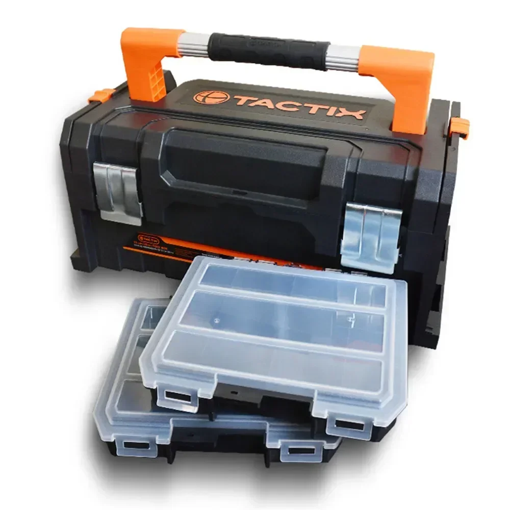 Thickness Plastic Combined Tool Box with 2 Parts Box Hardware Tools Storage Screwdriver Wrench Electric Drill Organizer Toolbox