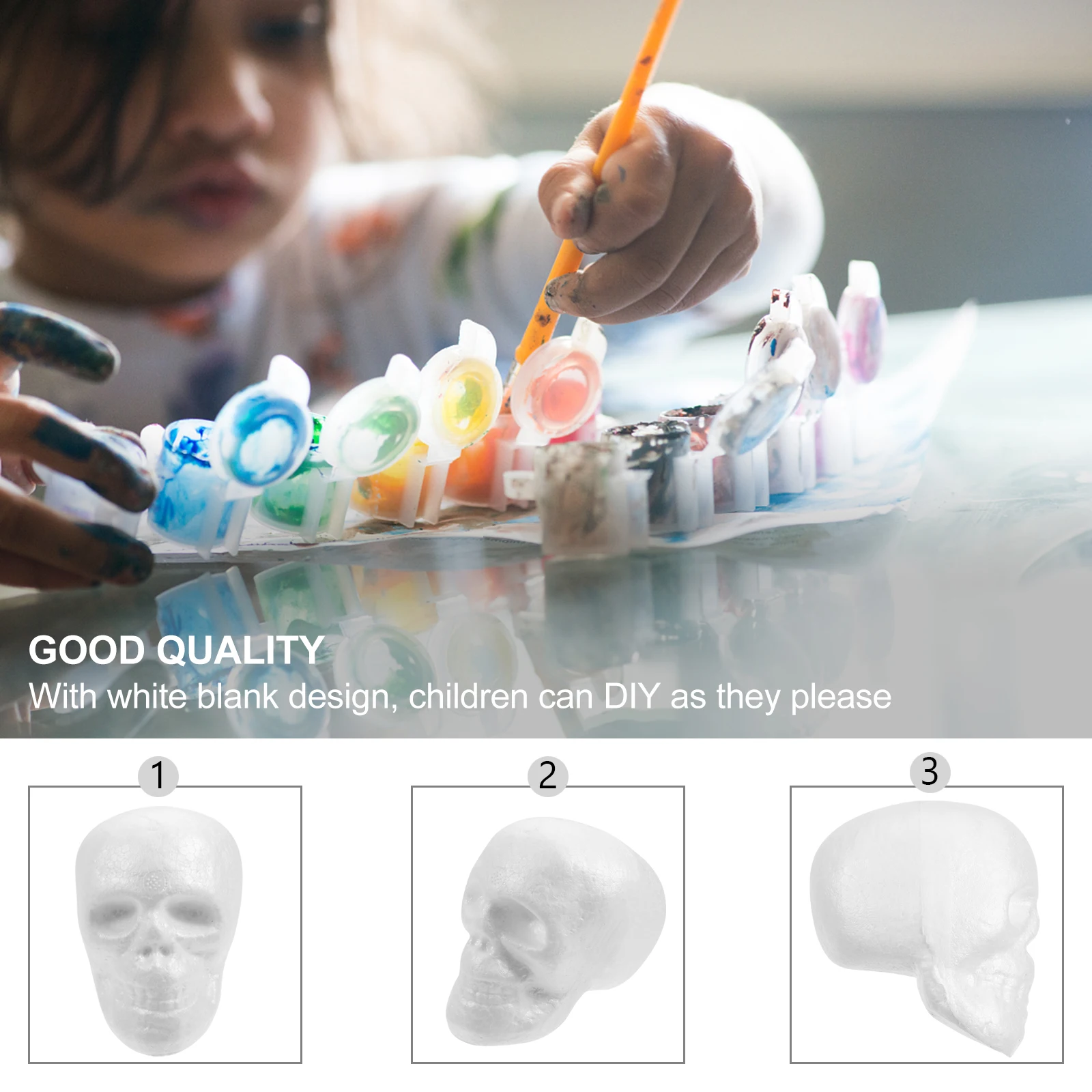 

5pcs Foam 9cm White DIY Ornaments for Kids Diy Supplies Christmas Grimace Handicrafts Polystyrene Art Supplies