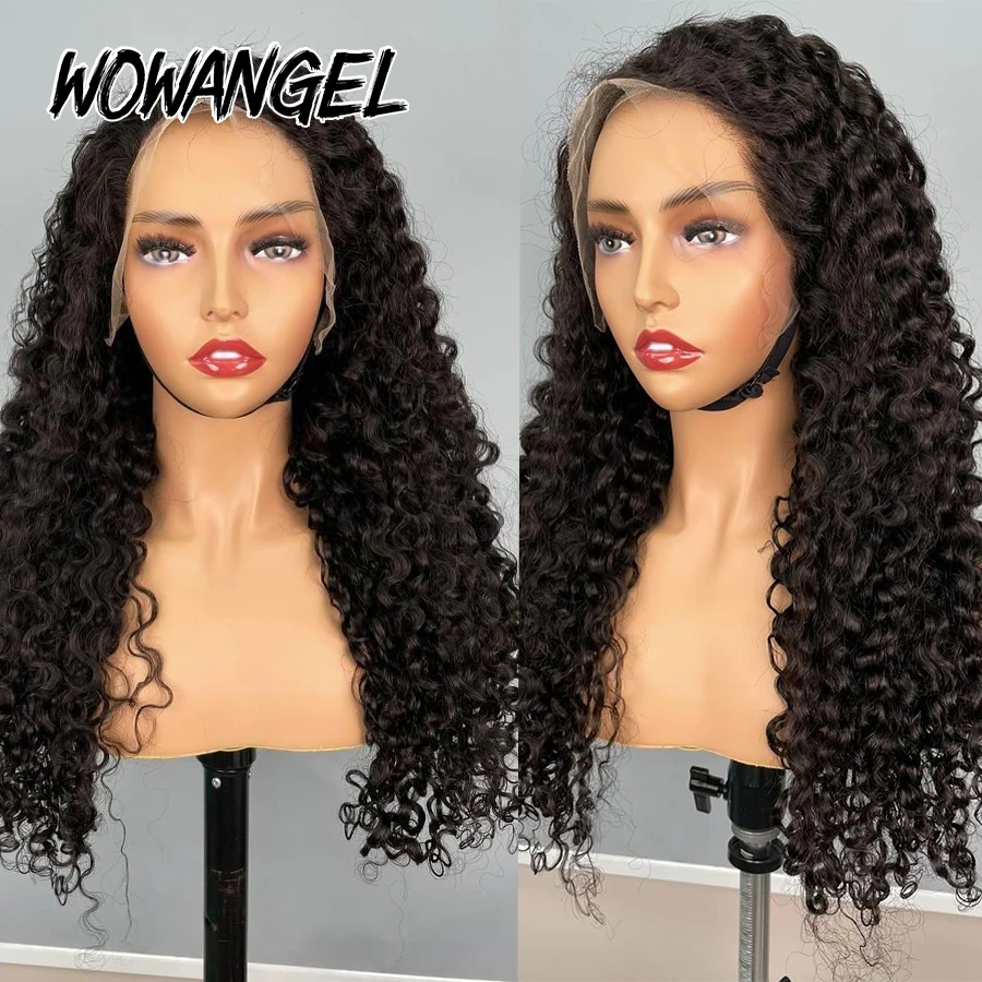Birmanês encaracolado 13x6 hd perucas frontais do laço 250% real hd frente do laço perucas de cabelo humano lado profundo separação perucas encaracoladas brasileiras para mulher