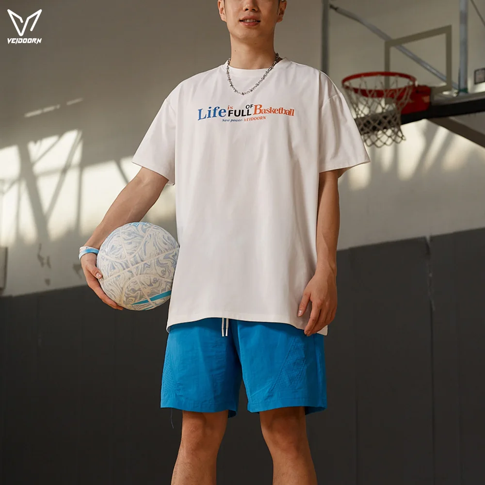 Life is full of basketball Print T-Shirt Men Streetwear Oversized Basketball Fan Gift Summer Top Loose Fit Sports Casual Tee