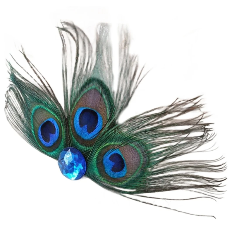 

Elegant Feather Fascinator Hair Pin Masquerades Party Dress Up Hair Clip