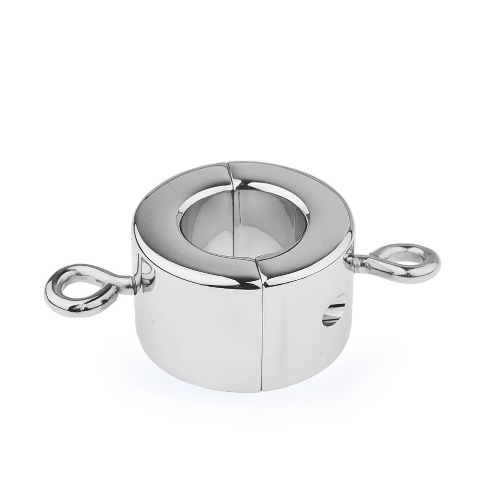 Metal Ball Stretcher & Scrotum Pendant  Adjustable Testis Restraint Ring with 3 Sizes Penis Bandage Compatible