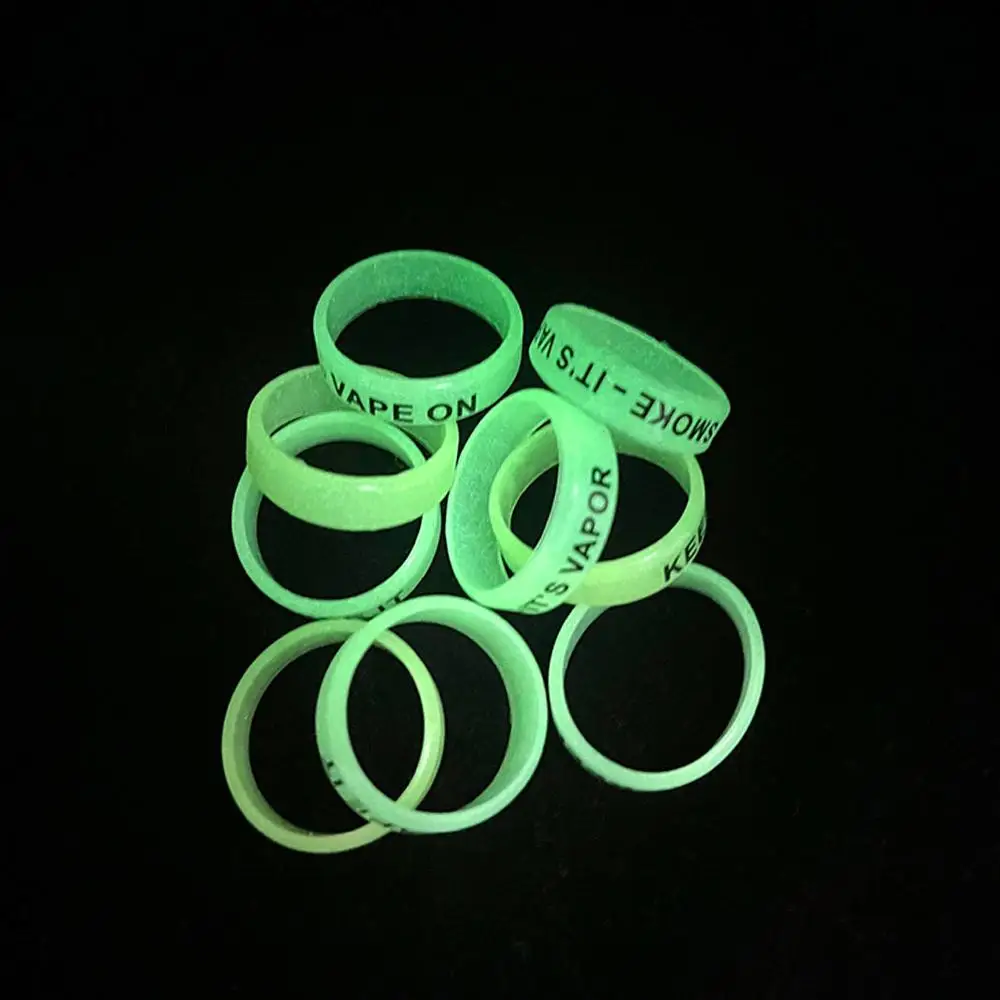 10Pcs Luminous Ring Fishing Rod Handle Protective Case Anti-skid Ring Silicone Ring Rod Stop Ring O-ring Fishing Accessories
