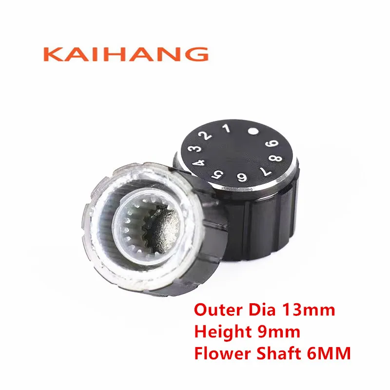 5PCS 13×9mm Aluminum Laser Number Printed Rotary Encoder Potentiometer Knurl CapFor Guitar Effect Pedal Car Audio HIFI Amplifier