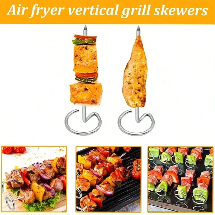 10/20/30 stücke Kabob Spieße Edelstahl Sticks Für Grillen Wiederverwendbare Kebab Werkzeug Grill Edelstahl BBQ Stick Huhn – Detail 4