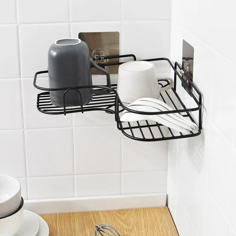 Bathroom Shelf Shower Shelves Shampoo Holder Cosmetic Rack Basket Corner Wall Mounted Kitchen Storage Accessories Home Organizer