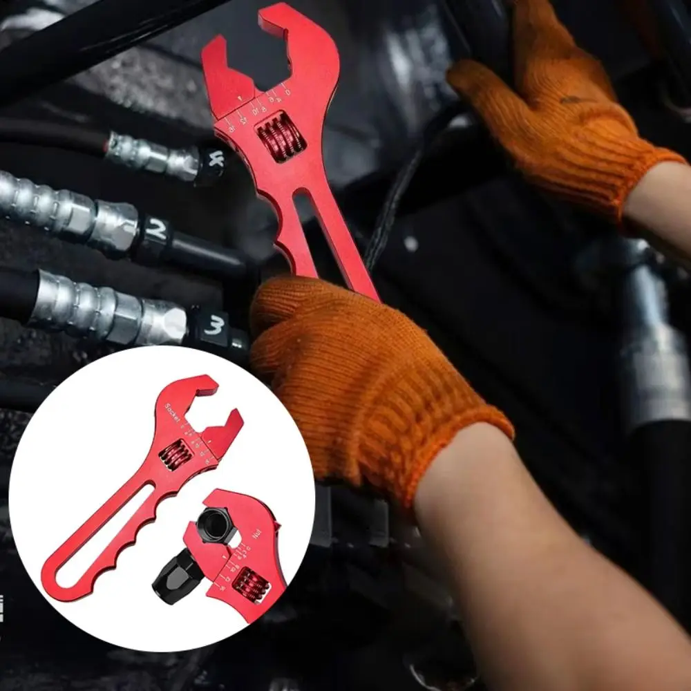 Lekki Regulowany Klucz do Złączek Węży AN 3AN-16AN Ręczny Klucz do Złączek Węży AN Narzędzia Naprawcze Czerwony/Niebieski/Czarny Klucz do Końcówek Węży Olejowych