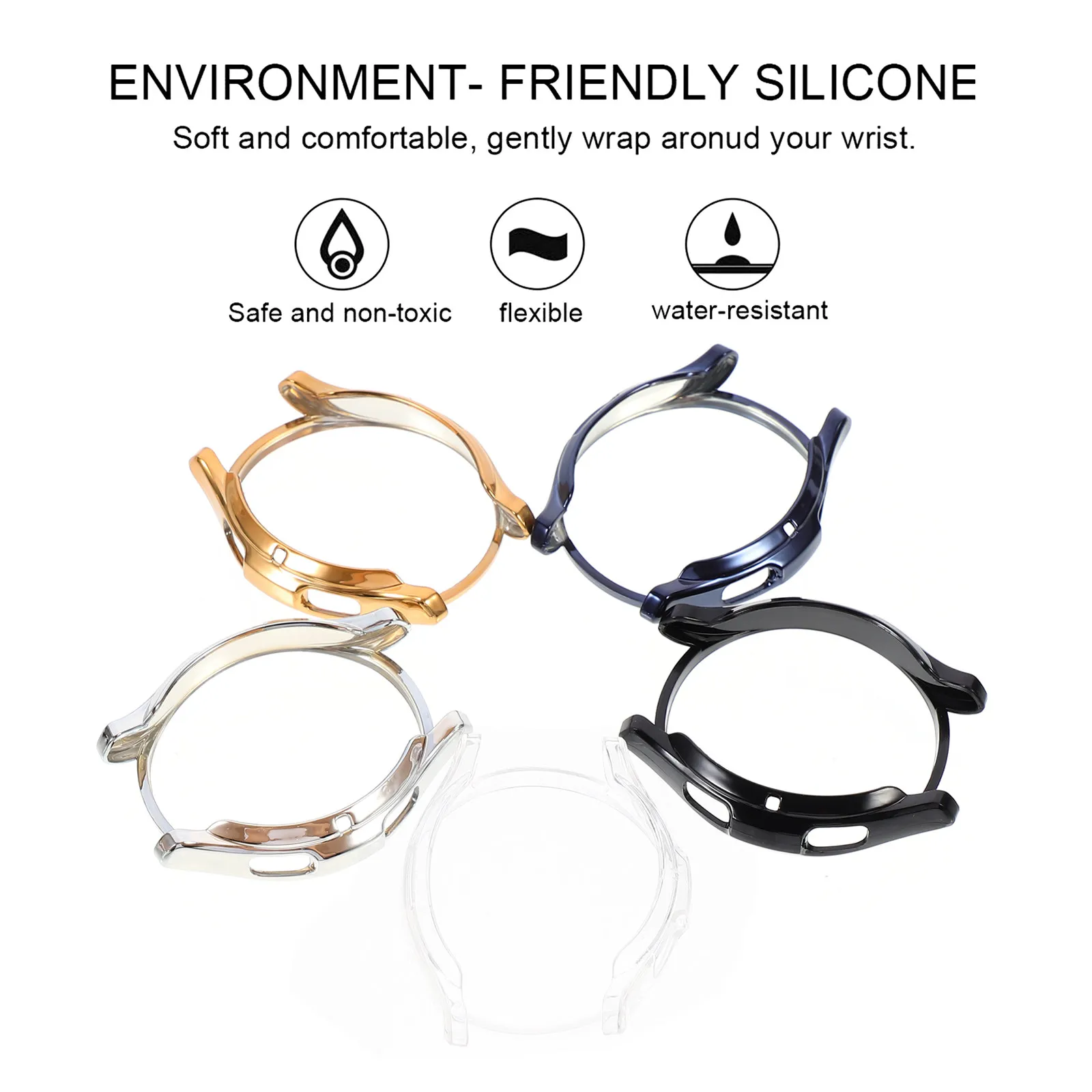 

5 шт. защитных чехлов-бамперов для часов: премиальная защита от царапин, элегантный дизайн, быстрая установка, удобная посадка