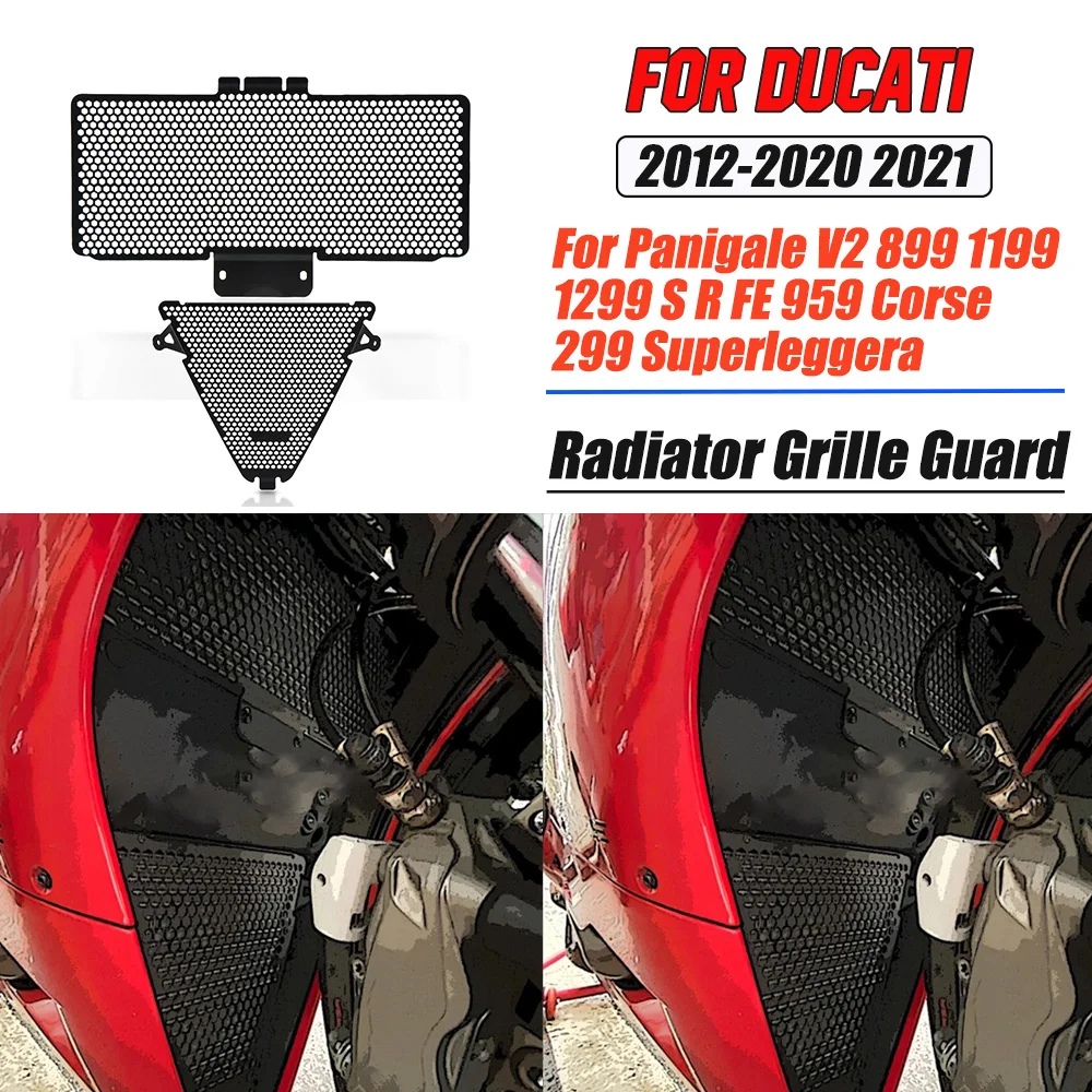 

Motocycle Radiator Grille Cover Water Tank Guard FOR Ducati Panigale V2 899 1199 1299 S R FE 959 Corse 299Superleggera 2012-2021