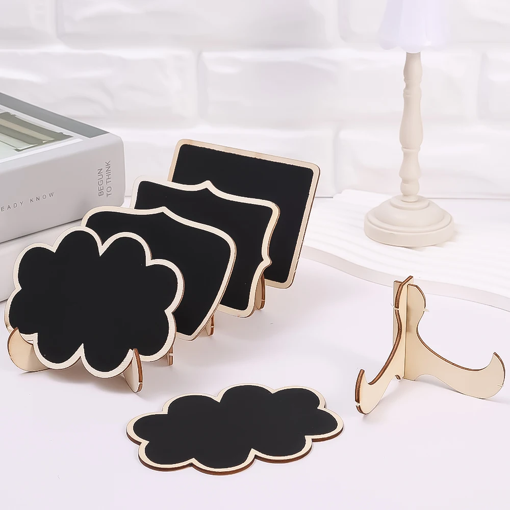 Small Notice Blackboard New Mini Wooden Whiteboard Message Chalkboard Stand Home Decor Craft Message Board Ornaments Office Tool