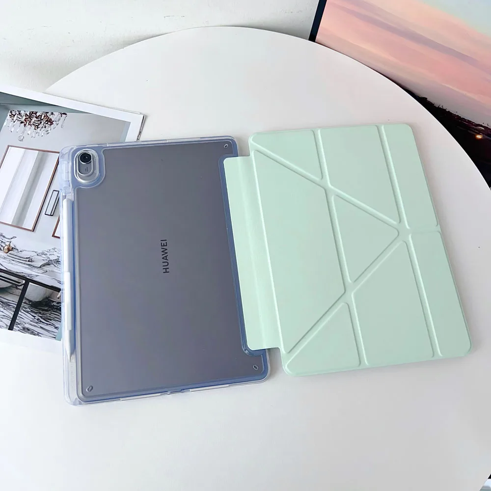 

Shockproof Tablet Case for Huawei Honor Pad X9/X8A Clear Acrylic Y-Fold Back Cover Protective Cover for 11-Inch Tablets