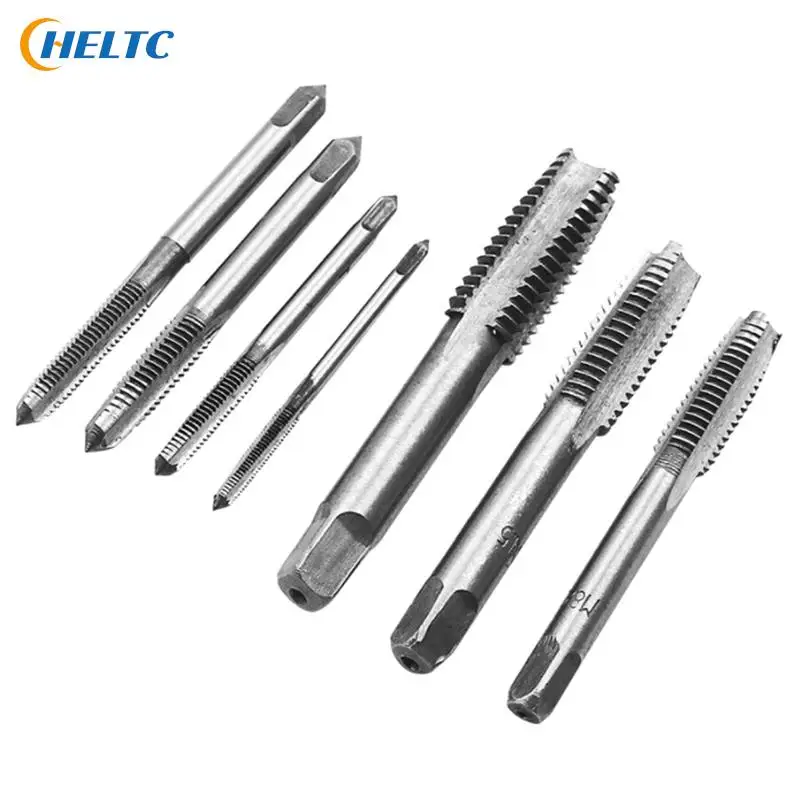 7pcs Male Thread Tap Set Metal Meters Drill Bit M3 M4 M5 M6 M8 M10 M12 Metric Impact Thread Plug Tap Mechanical Workshop Tools