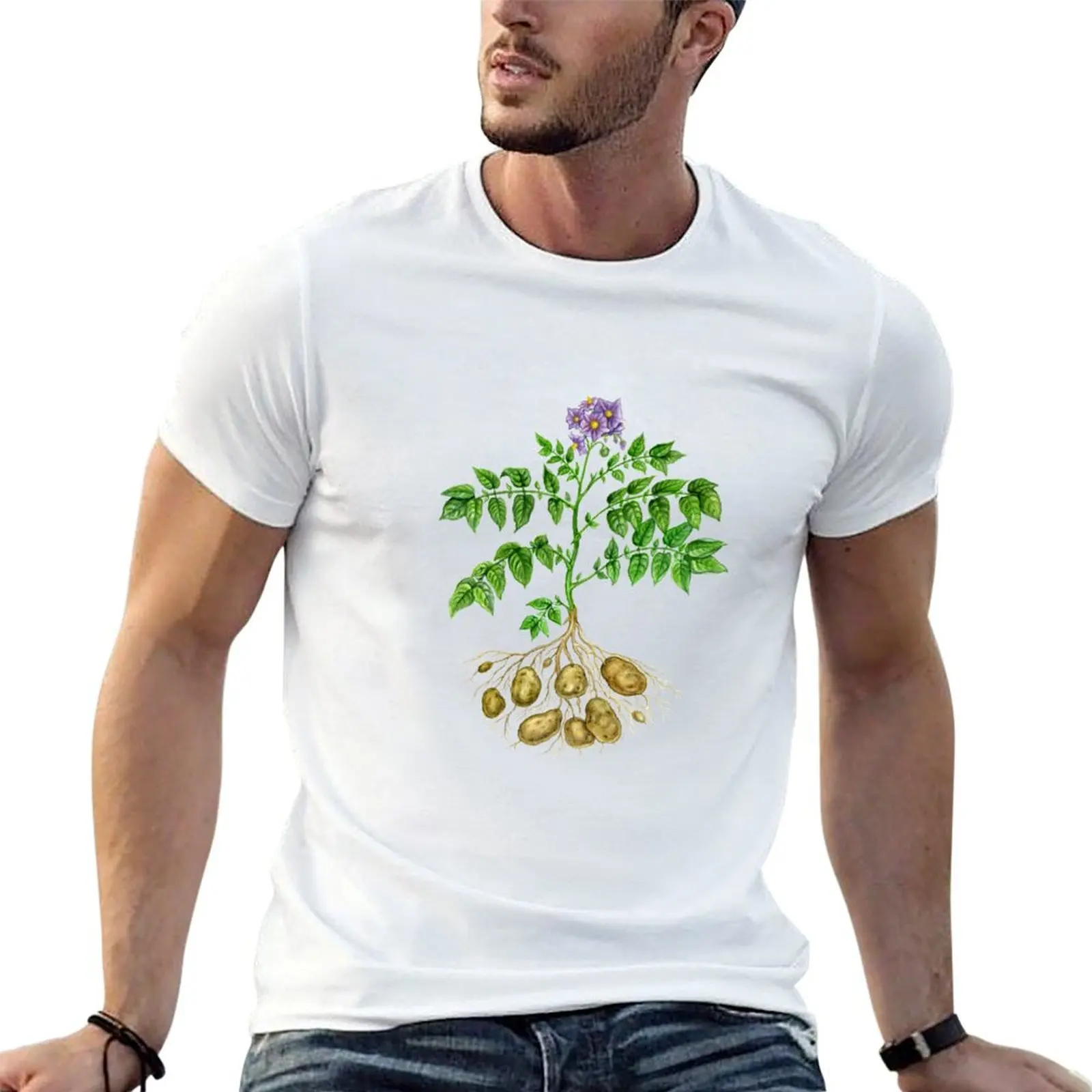 Camiseta Potato (Solanum tuberosum) para hombre, camisetas de diseñador con estampados.