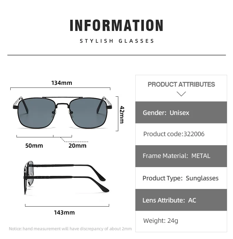 Leonlion New Trend Double Beam Sunglasses Men Fashion Simple Square Metal Sunglasses Street Shot Glasses Lentes De Sol Hombre