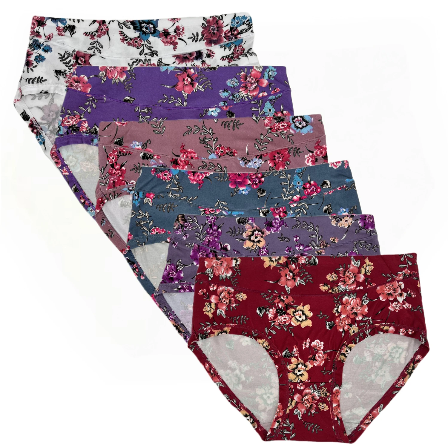 Bloemenprint Ondergoed Damesslipjes Grote maten Damesslips Mid-taille Damesonderbroeken Modale panty Vrouw Bloem Panti