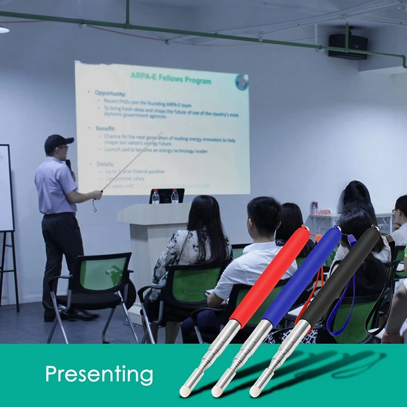 3 Pack Telescopic Teachers Pointer Retractable Handheld Presenter Extendable Classroom Whiteboard Pointer With Lanyard