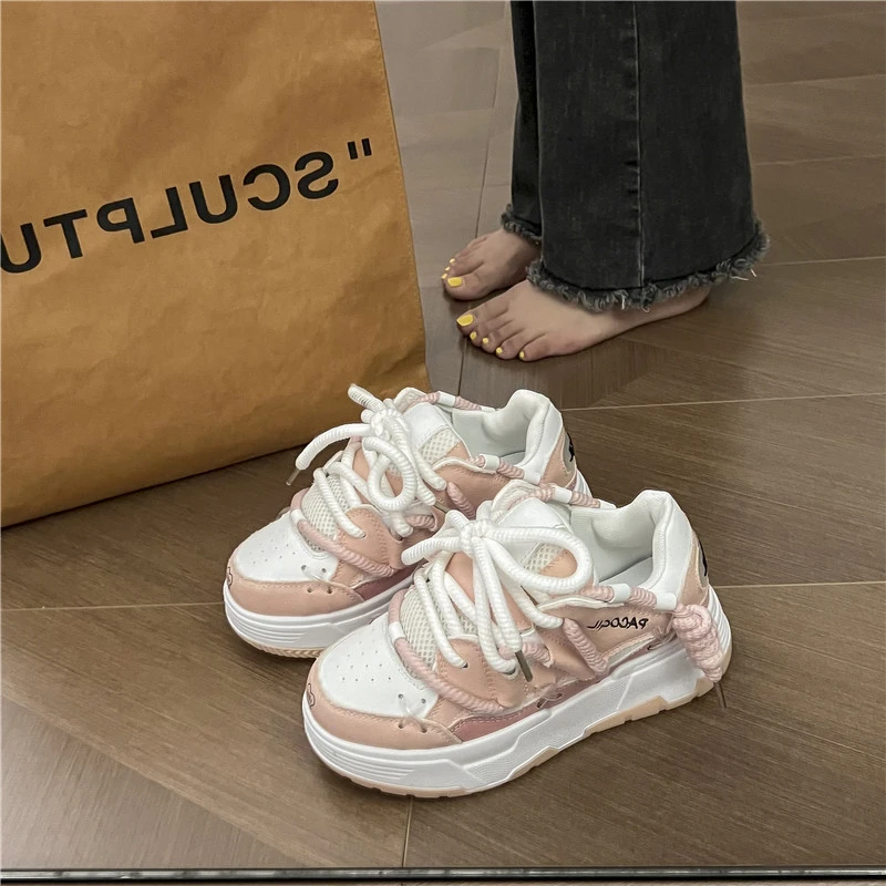 2024 Candy Color Fashion Women Chunky Walking Sneakers Platform Casual Men Sports Shoes Comfortable Couple Vulcanized Zapatillas