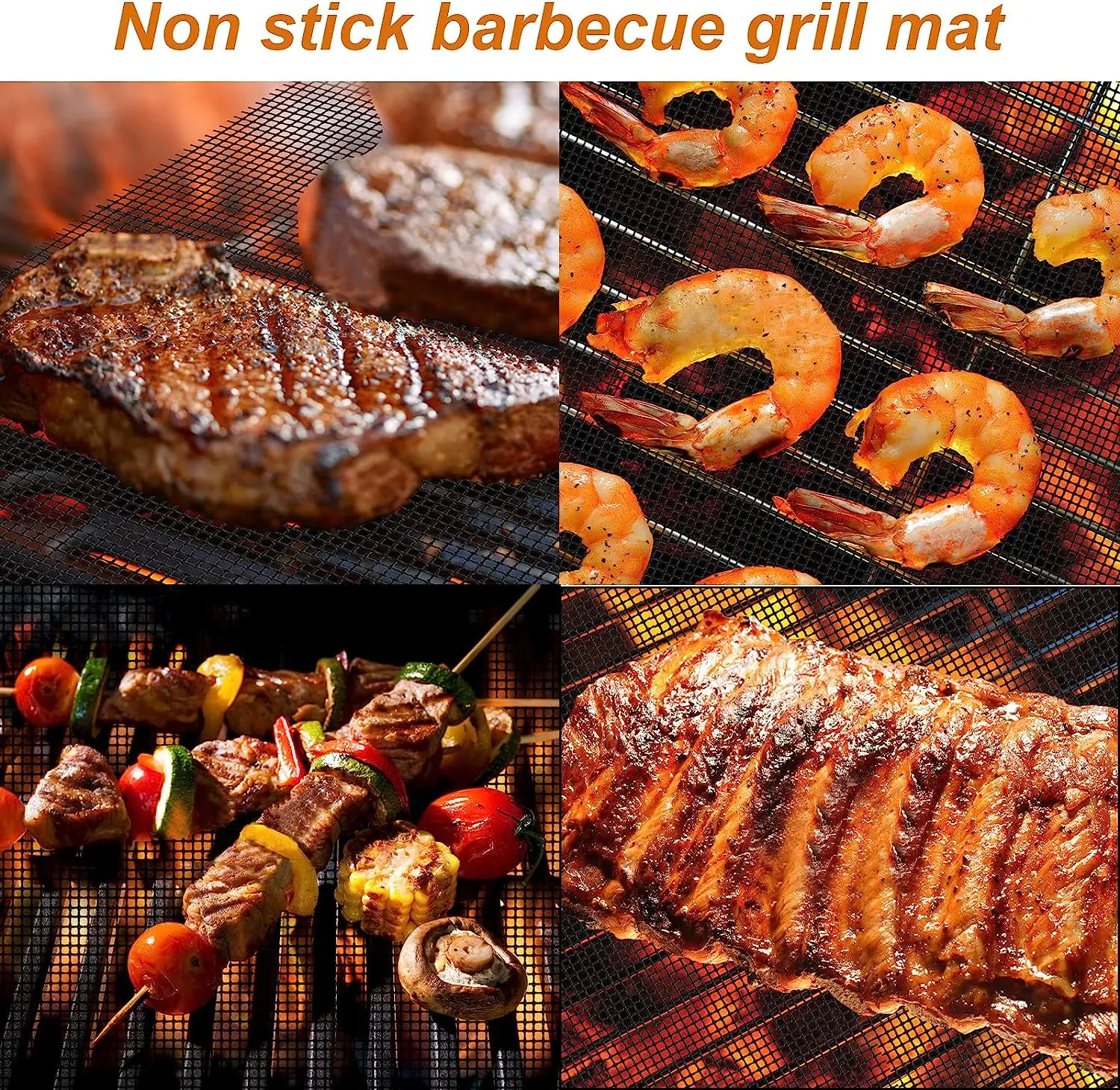 Barbecue Mesh Mat Replacement Non-stick Grilling Net Reusable Heat Resistance BBQ Grill Kitchen Cooking Smoker Accessories Tools