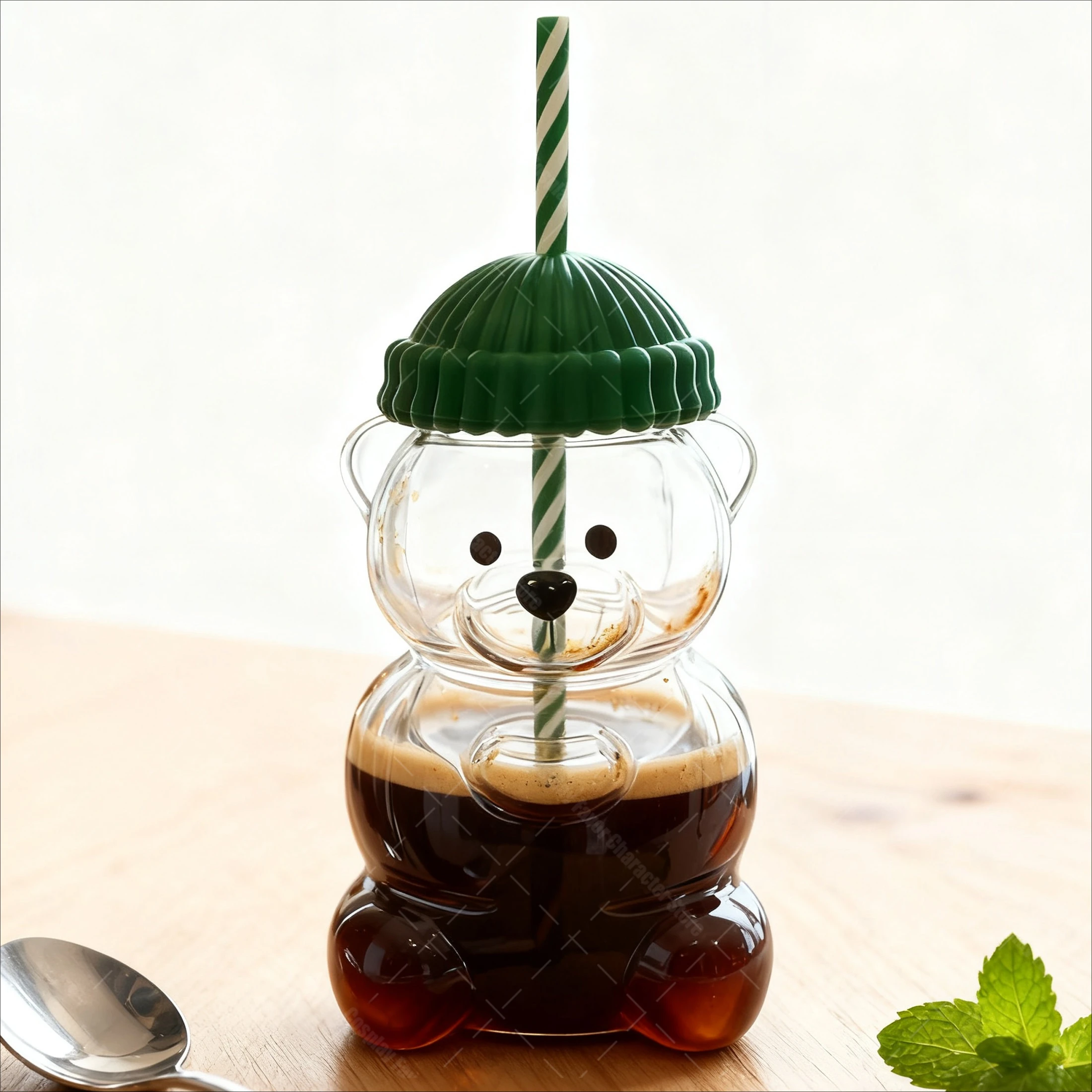 

Стеклянная соломенная чашка с медведем, милая модная чашка с медведем, 20 унций, чашка для напитков, чая с молоком, кофе, семейная праздничная вечеринка, Рождество