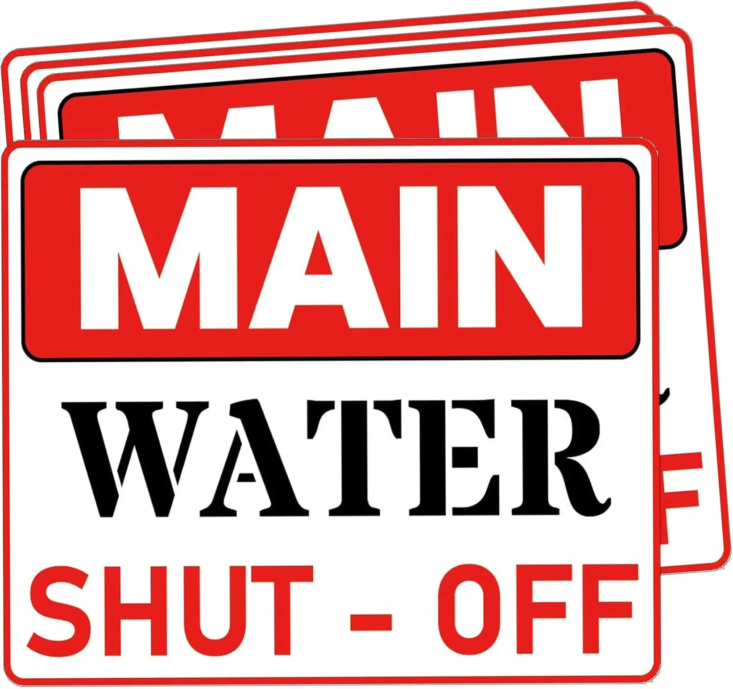 Main Water Shut-Off Sticker Emergency Label 7