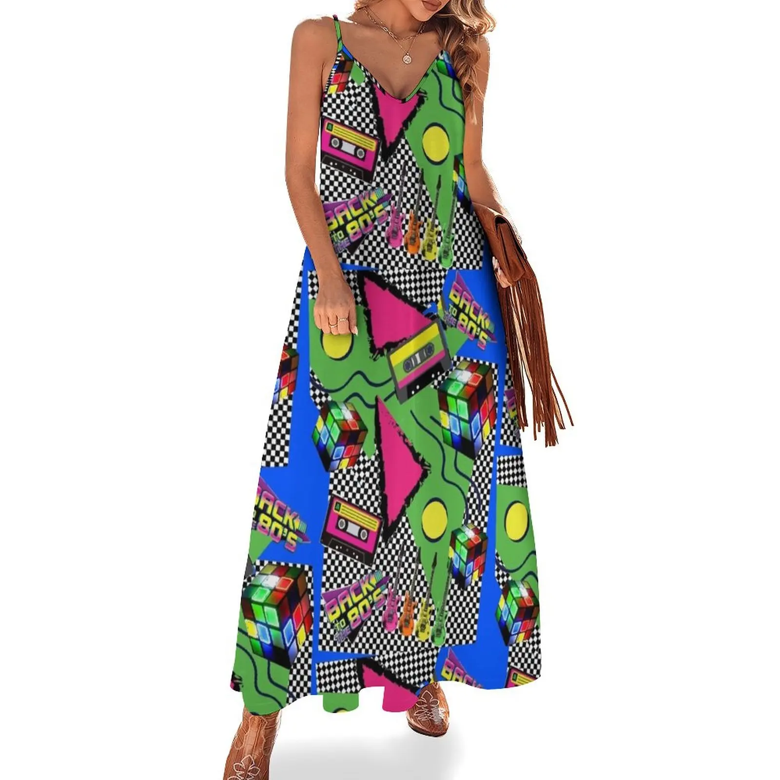 

Neon Eighties Sleeveless Long Dress summer dresses for women 2025 elegant dresses for women Dress