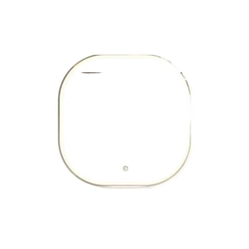 

Wall mounted dresser luminous square rounded corners led high definition makeup mirror for wife and girlfriend