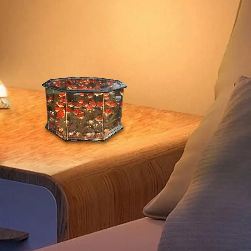 Cube Night Light Music Flower LED Cube Lights Craft Kit Handmade Flower Lamp Music Box Artificial Flower LED Cube Lights Making