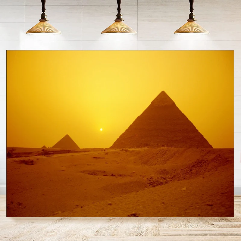 Desert Photography Backdrop Nature Sun Ancient Civilization Country Egypt Pyramid Background Studio Props Decorations Banner