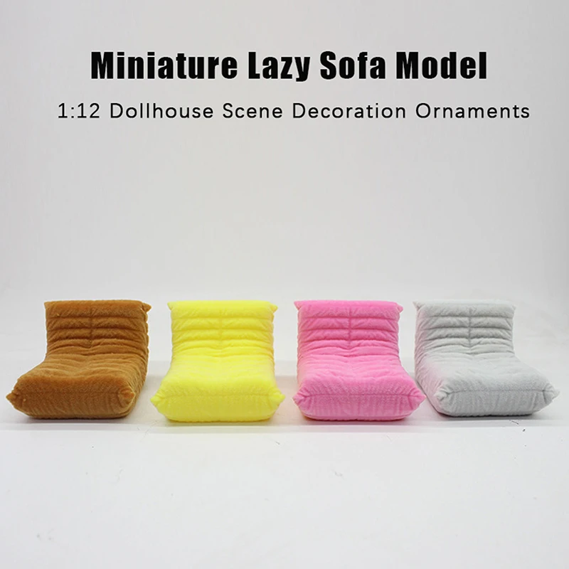 1pc 1:12 casa de bonecas sofá em miniatura preguiçoso saco de feijão sofá móveis para casa modelo decoração brinquedo casa de boneca acessórios